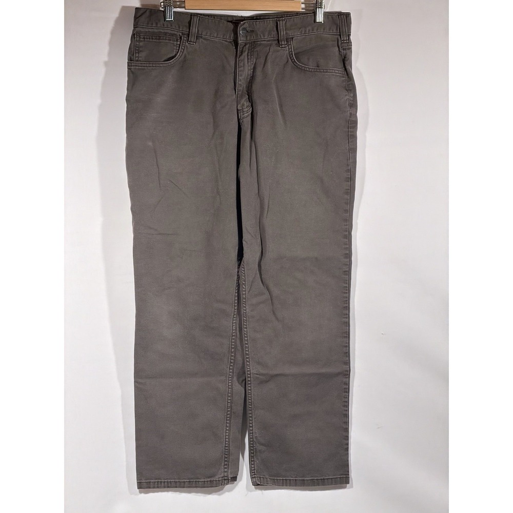 Carhartt Dungaree Work Pants Mens 36x30 Moss Green Canvas Relaxed Fit - Picture 11 of 16